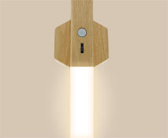 Smart Wooden LED Night Lamp with Touch and Induction Control